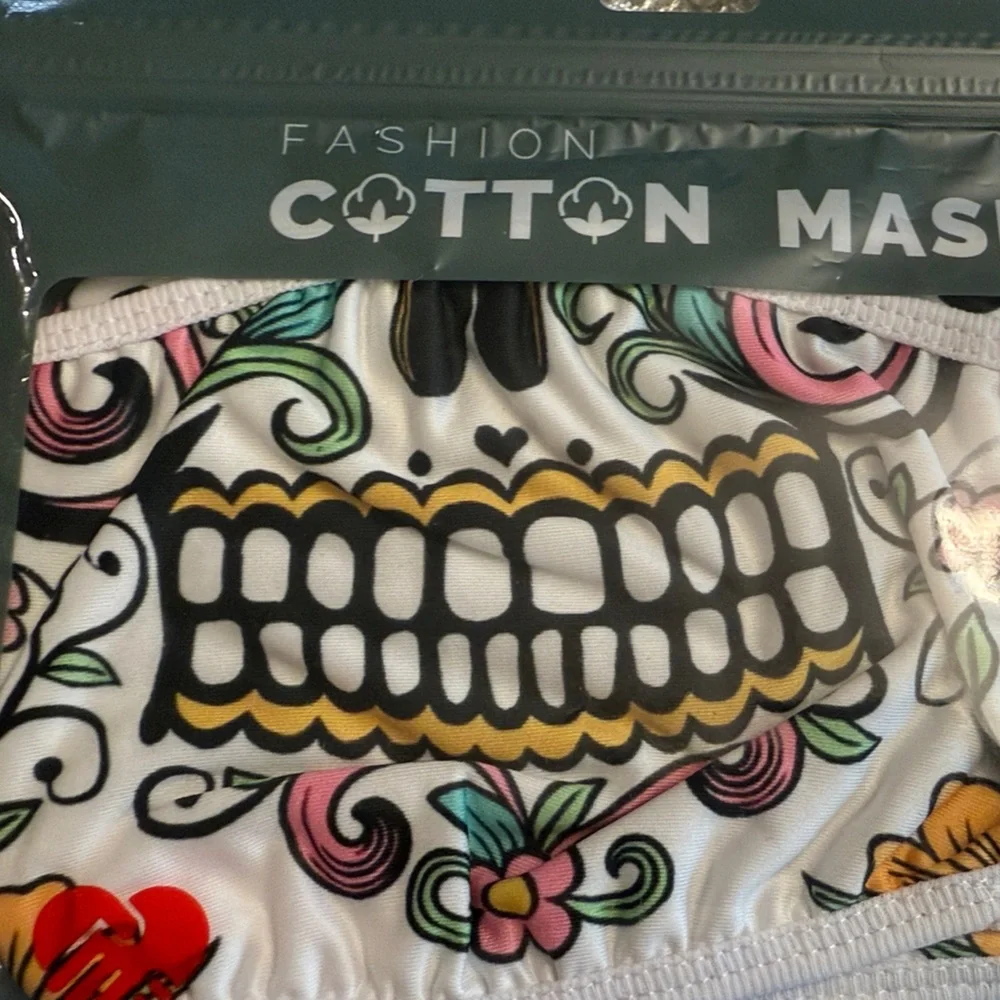 American Bling (AB) Fashion Cotton Mask - Multicolor Skull Design